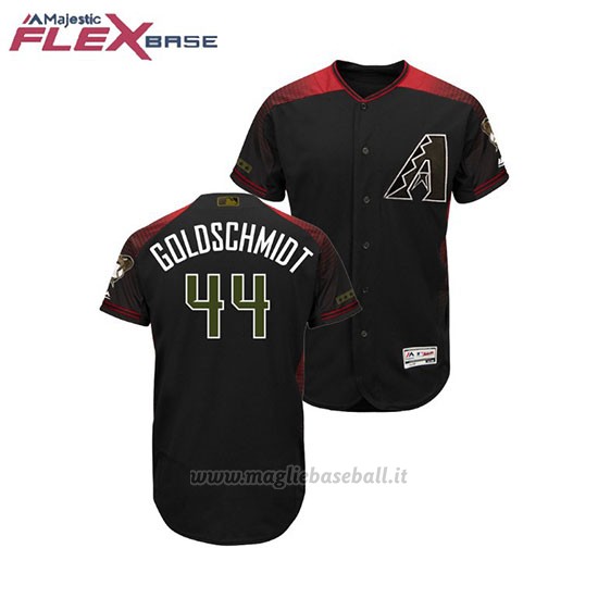 Maglia Baseball Uomo Arizona Diamondbacks Paul Orschmidt 2018 Dia de los Caidos Flex Base Nero